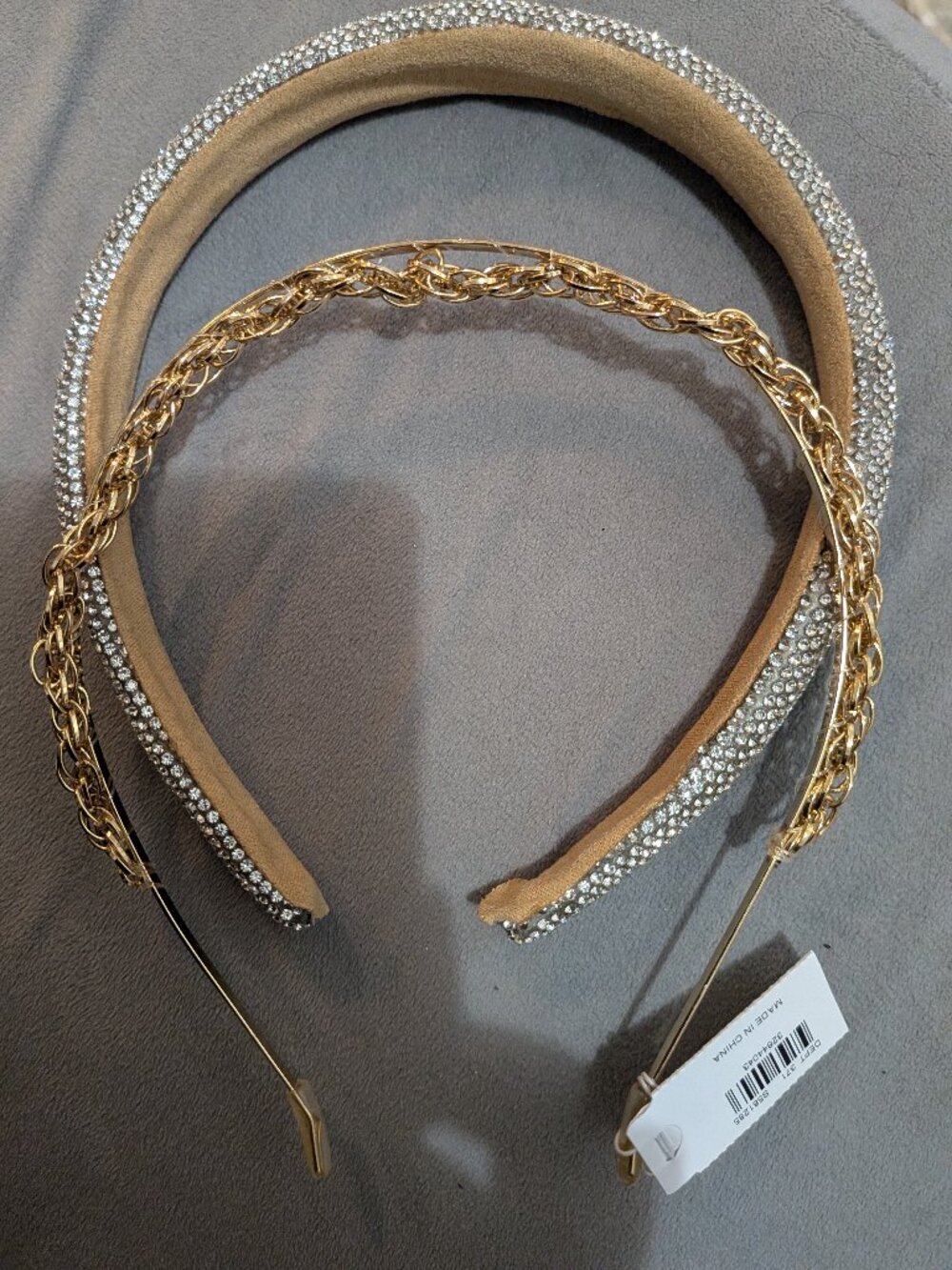 Gold Chain & Rhinestone Headband